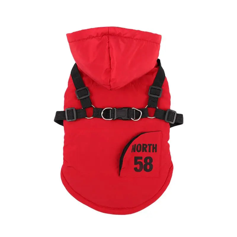 Waterproof Hooded Jacket With Harness for small Dog