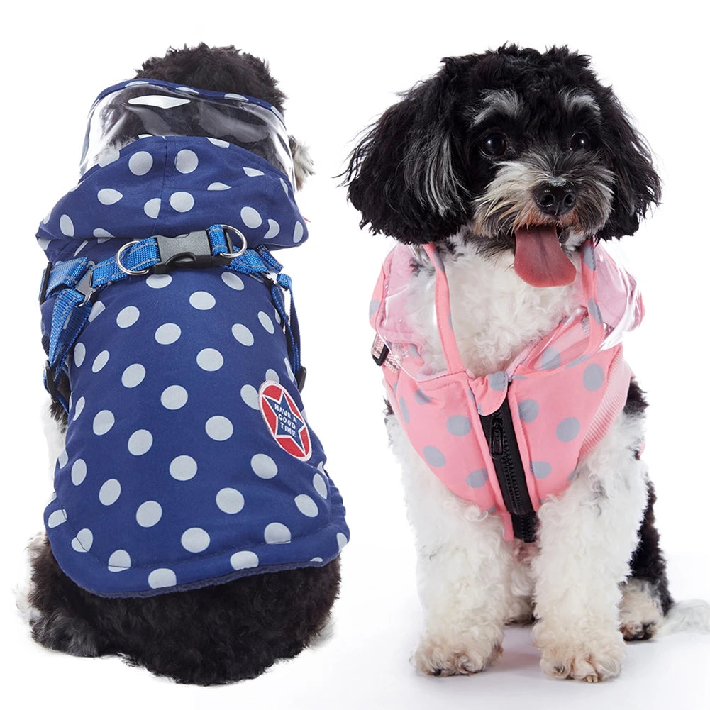 Hooded Jacket With Harness for Dog