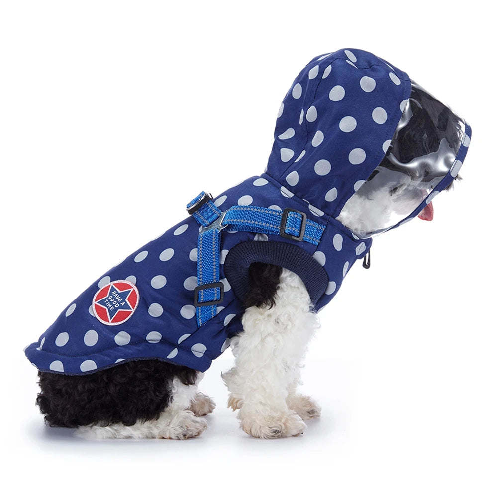 Hooded Jacket With Harness for Dog