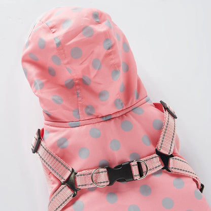 Hooded Jacket With Harness for Dog