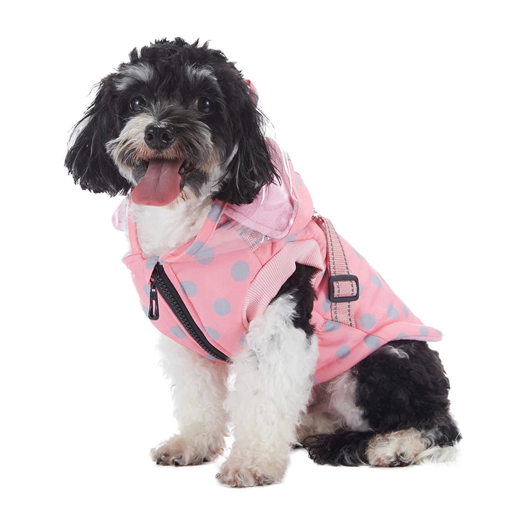 Hooded Jacket With Harness for Dog